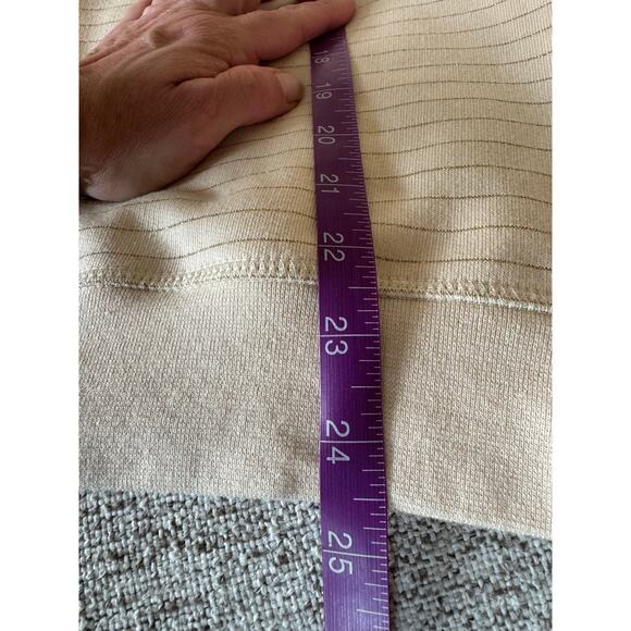 GANNI Organic Cotton Puff Sleeve Metallic Stripe Sweatshirt - Cream/Gold, XL - Picture 10 of 10